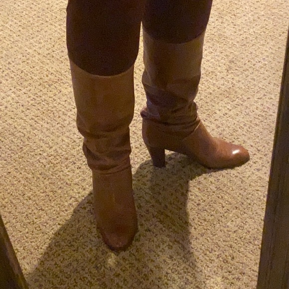 Vero Cuoio Brown Leather Mid Calf High Heel Boots - Picture 2 of 9